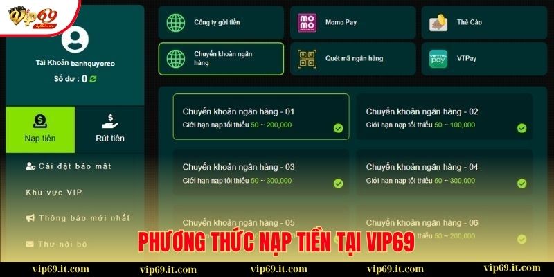 Trang chủ 37 Các phương thức nạp tiền phổ biến hỗ trợ tại VIP69
